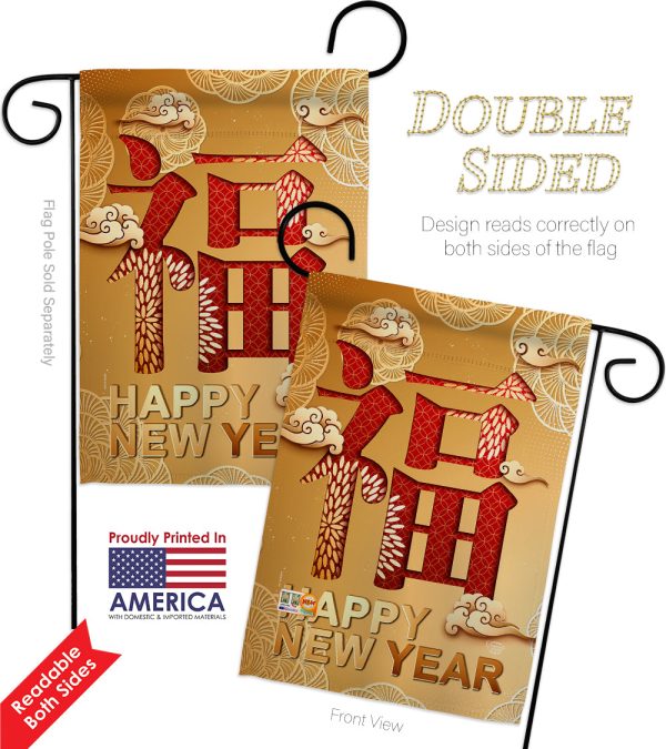 Blessing New Year - New Year Winter Vertical Impressions Decorative Flags HG192310 Made In USA Discount - Image 4