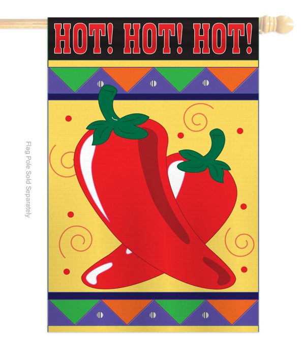 Chili Hot - Vegetable Food Vertical Applique Decorative Flags HG117020 Hot on Sale - Image 3