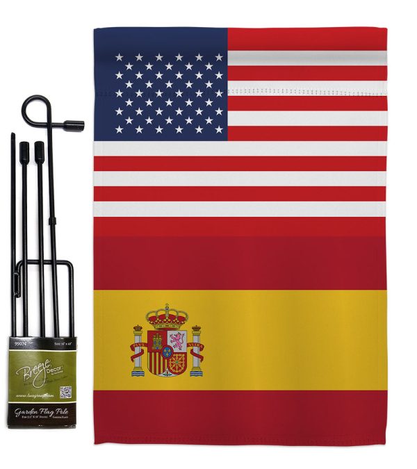 Spain US Friendship - Nationality Flags of the World Vertical Impressions Decorative Flags HG140653 Made In USA For Cheap - Image 3