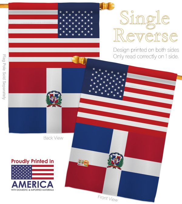 Dominican Republic US Friendship - Nationality Flags of the World Vertical Impressions Decorative Flags HG140361 Made In USA Online - Image 3