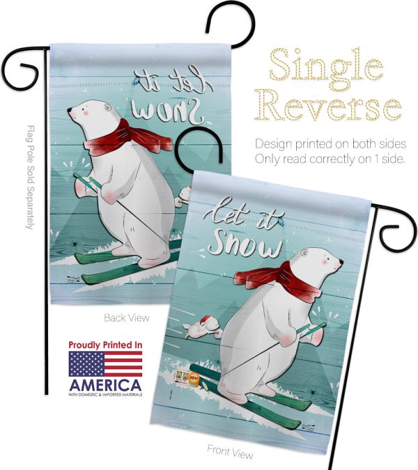 Let is Snow - Winter Wonderland Winter Vertical Impressions Decorative Flags HG137304 Made In USA Discount - Image 5