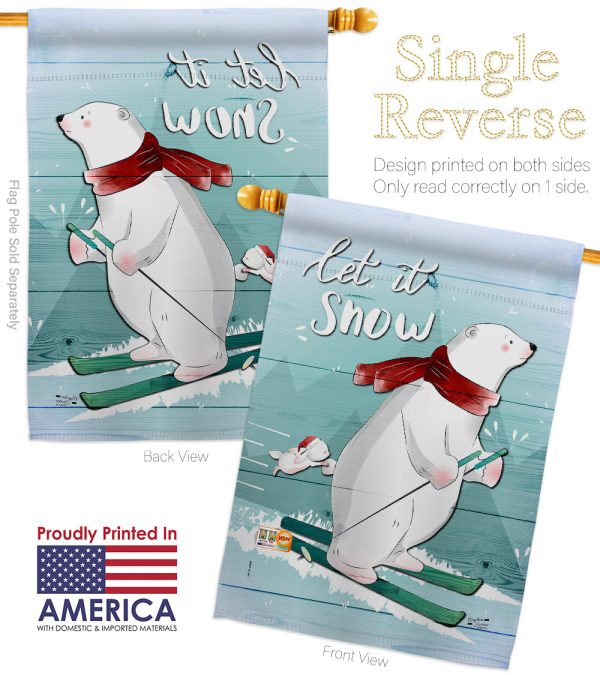 Let is Snow - Winter Wonderland Winter Vertical Impressions Decorative Flags HG137304 Made In USA Discount - Image 3