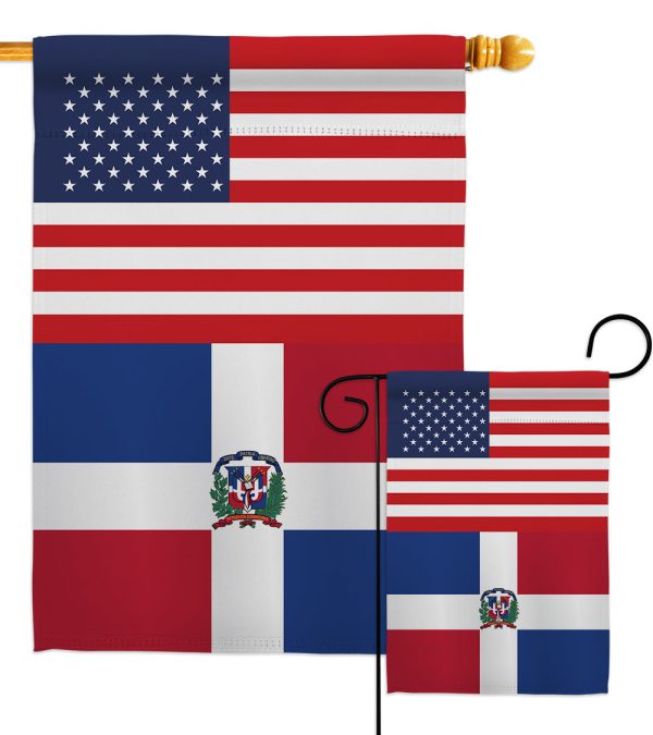 Dominican Republic US Friendship - Nationality Flags of the World Vertical Impressions Decorative Flags HG140361 Made In USA Online