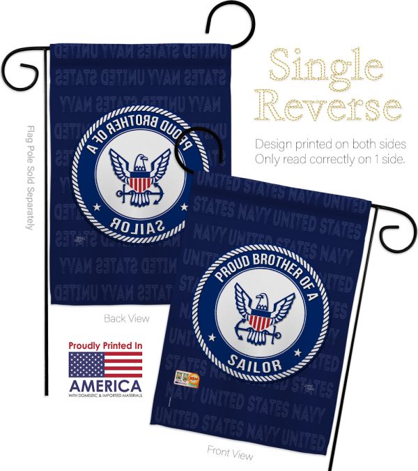 Proud Brother Sailor - Military Americana Vertical Impressions Decorative Flags HG108502 Made In USA Sale - Image 5