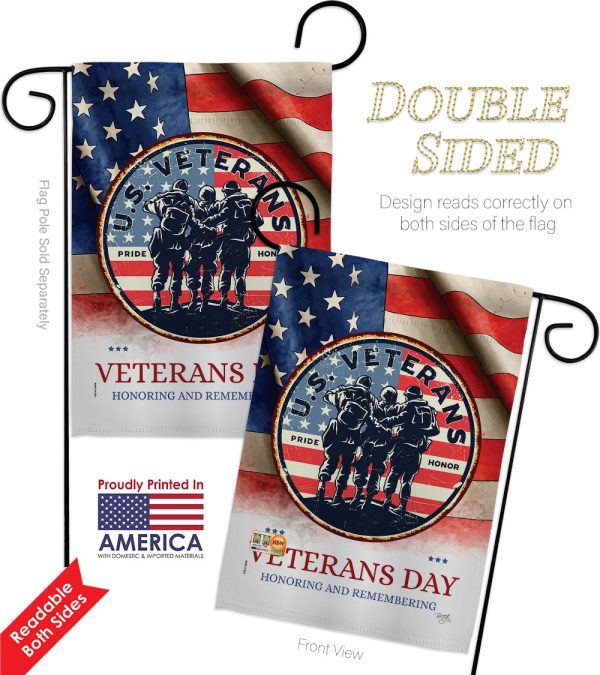 US Veterams - Military Americana Vertical Impressions Decorative Flags HG108486 Made In USA For Discount - Image 4