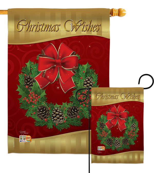 Christmas Wishes - Christmas Winter Vertical Impressions Decorative Flags HG114078 Imported Supply