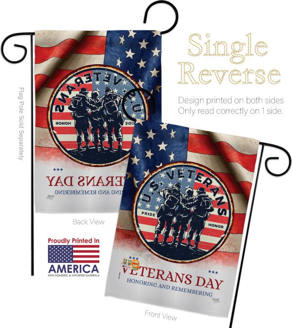 US Veterams - Military Americana Vertical Impressions Decorative Flags HG108486 Made In USA For Discount - Image 5