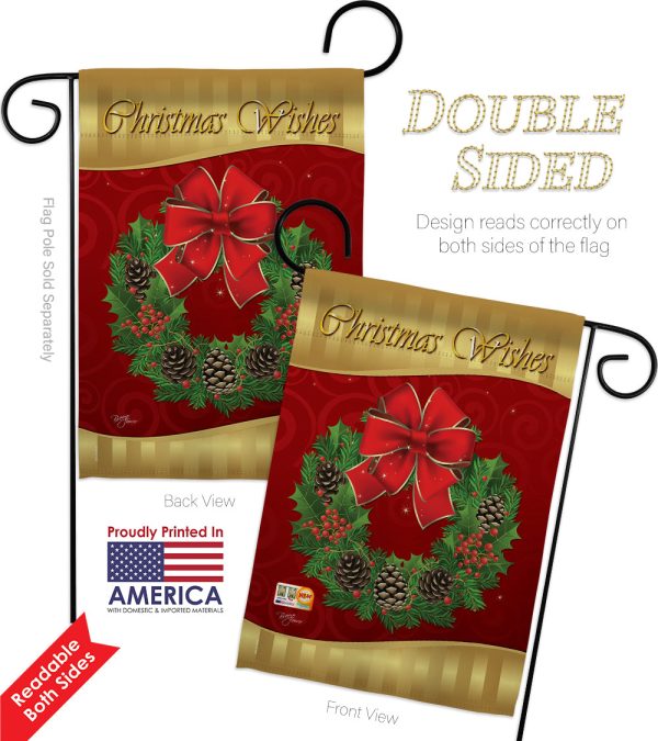Christmas Wishes - Christmas Winter Vertical Impressions Decorative Flags HG114078 Imported Supply - Image 4