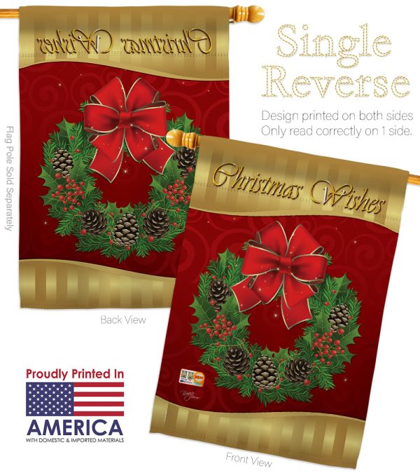 Christmas Wishes - Christmas Winter Vertical Impressions Decorative Flags HG114078 Imported Supply - Image 3