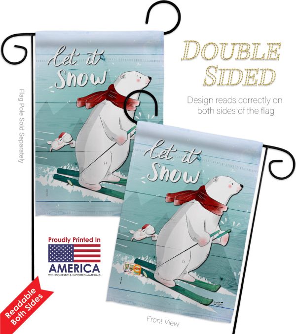 Let is Snow - Winter Wonderland Winter Vertical Impressions Decorative Flags HG137304 Made In USA Discount - Image 4