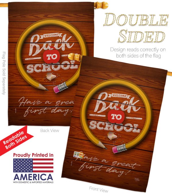 First Day Of School - School Education Special Occasion Vertical Impressions Decorative Flags HG120055 Made In USA Online Sale - Image 2
