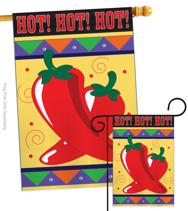 Chili Hot - Vegetable Food Vertical Applique Decorative Flags HG117020 Hot on Sale