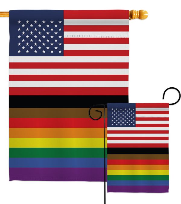 US Philadelphia Rainbow  - Support Inspirational Vertical Impressions Decorative Flags HG148053 Made In USA Online