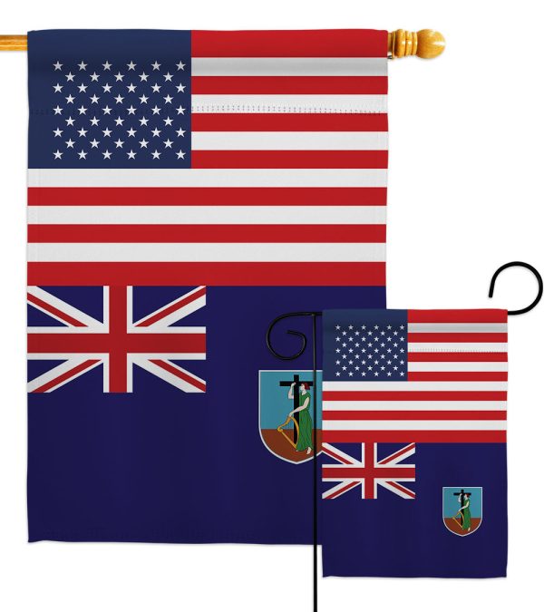 Montserrat US Friendship - Nationality Flags of the World Vertical Impressions Decorative Flags HG140456 Made In USA Cheap