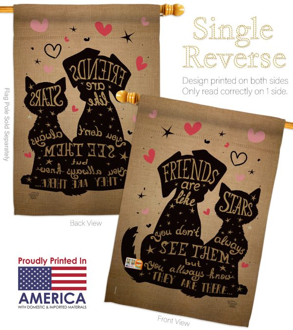 Friends are like Stars - Pets Nature Vertical Impressions Decorative Flags HG191085 Made In USA Supply - Image 3