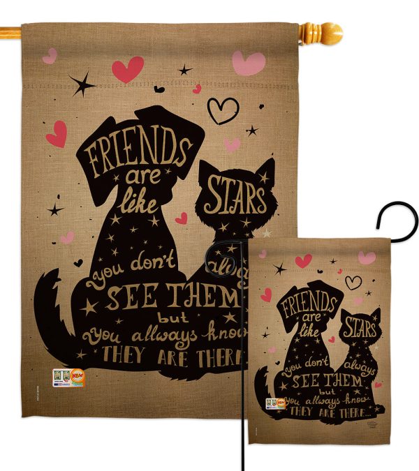 Friends are like Stars - Pets Nature Vertical Impressions Decorative Flags HG191085 Made In USA Supply