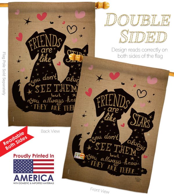Friends are like Stars - Pets Nature Vertical Impressions Decorative Flags HG191085 Made In USA Supply - Image 2
