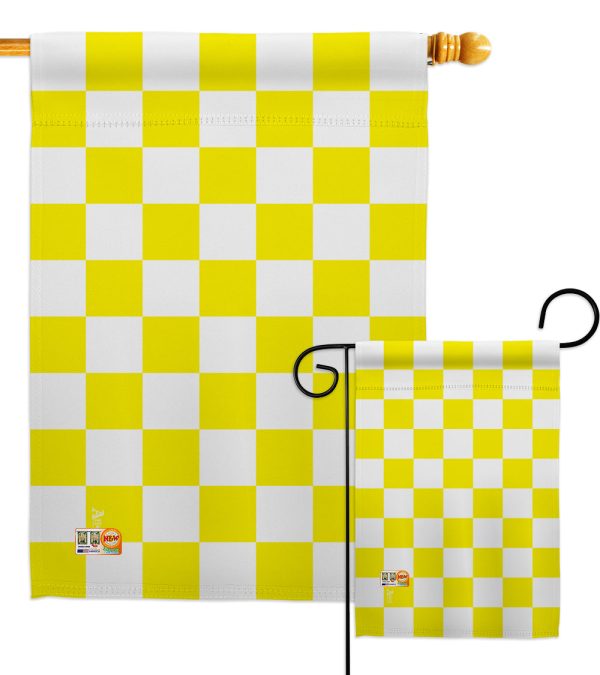 Yellow Checker - Merchant Special Occasion Vertical Impressions Decorative Flags HG140826 Made In USA Cheap