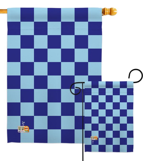 Blue Checker - Merchant Special Occasion Vertical Impressions Decorative Flags HG140823 Made In USA Fashion