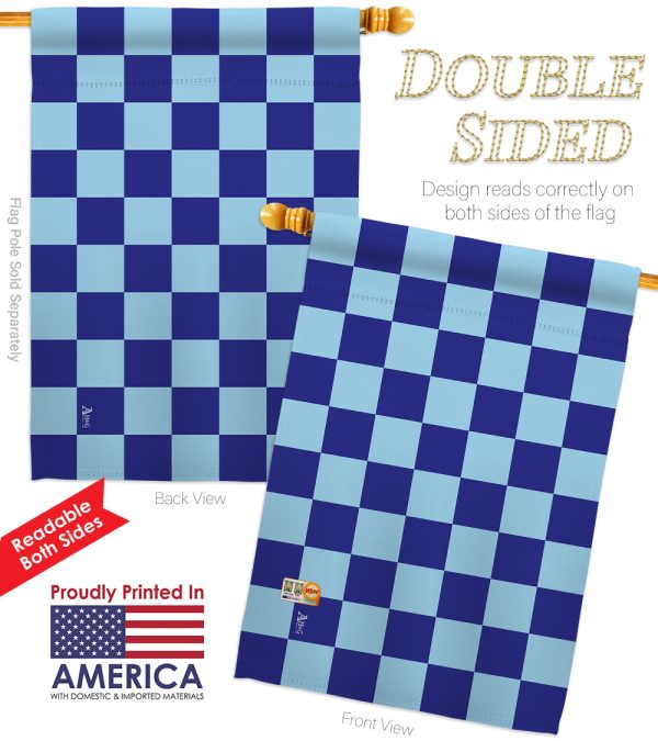 Blue Checker - Merchant Special Occasion Vertical Impressions Decorative Flags HG140823 Made In USA Fashion - Image 2