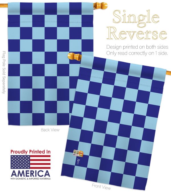 Blue Checker - Merchant Special Occasion Vertical Impressions Decorative Flags HG140823 Made In USA Fashion - Image 3
